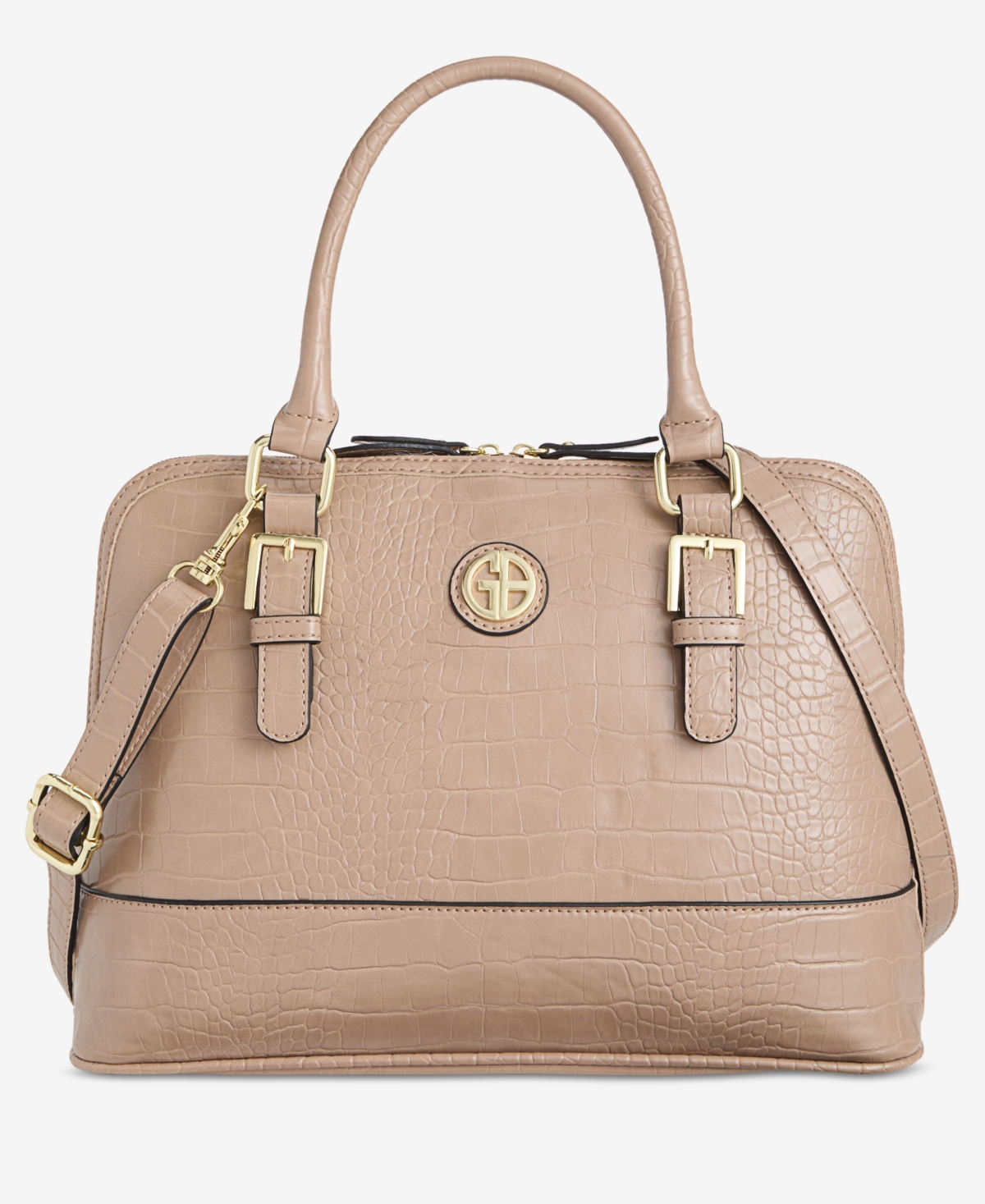 Giani Bernini Croc Dome Medium Satchel, Created For Macy's In Hummus