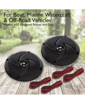 5.25" Waterproof Marine LED Speakers - Low Profile, 2-Way, 180W (PLMRS53BL), Blue LED