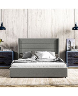 HOMCOM Queen Bed Frame with Headboard, LED Lights, Charging Station,