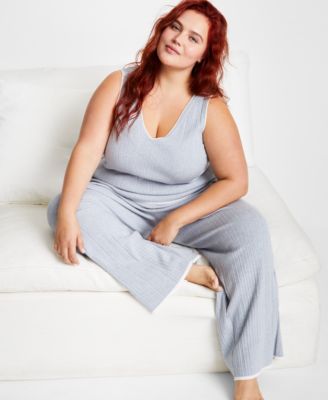 Women's Ribbed Loungewear Sweater Pajama Set XS-3X, Exclusively at Macy's