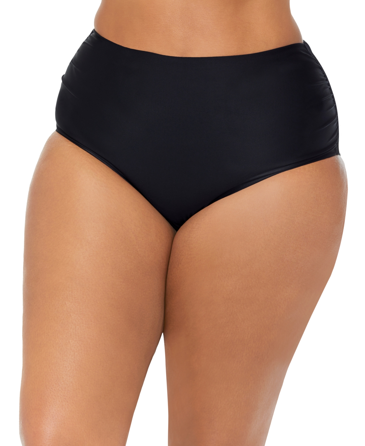 Shop Raisins Curve Trendy Plus Size Keiora Tummy-control Bikini Bottoms In Black