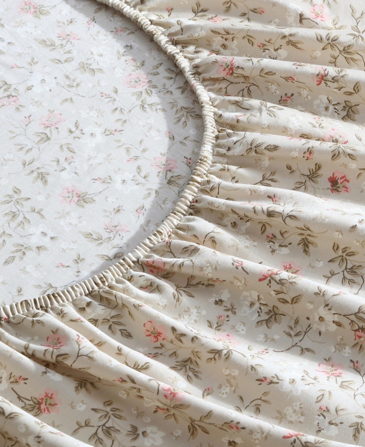 Laura Ashley 300 Thread Count Cotton Sateen 4-pc. Sheet Set, King In Toasted Beige,pink