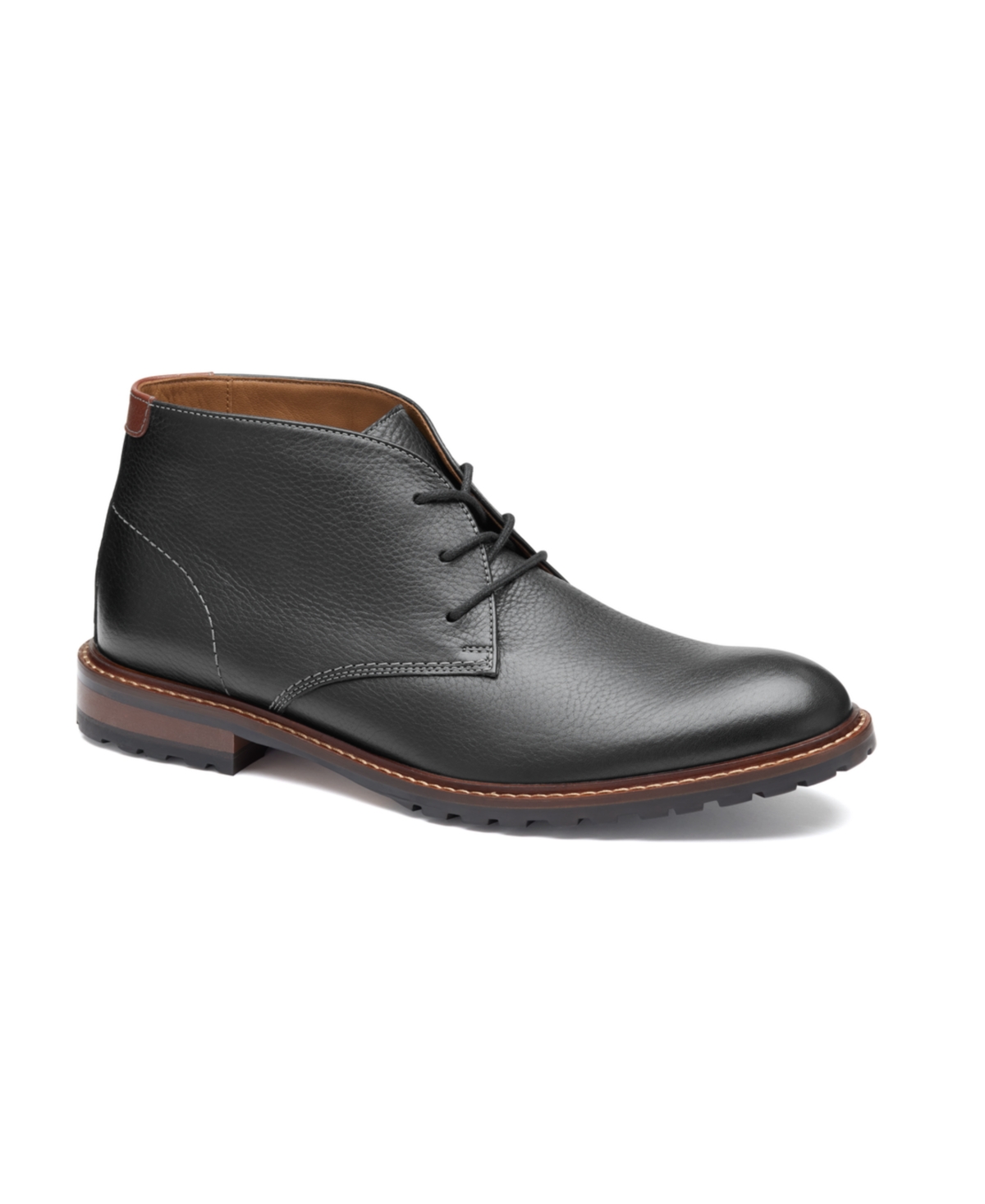 Johnston & Murphy Donahue Chukka Boot In Black Full Grain
