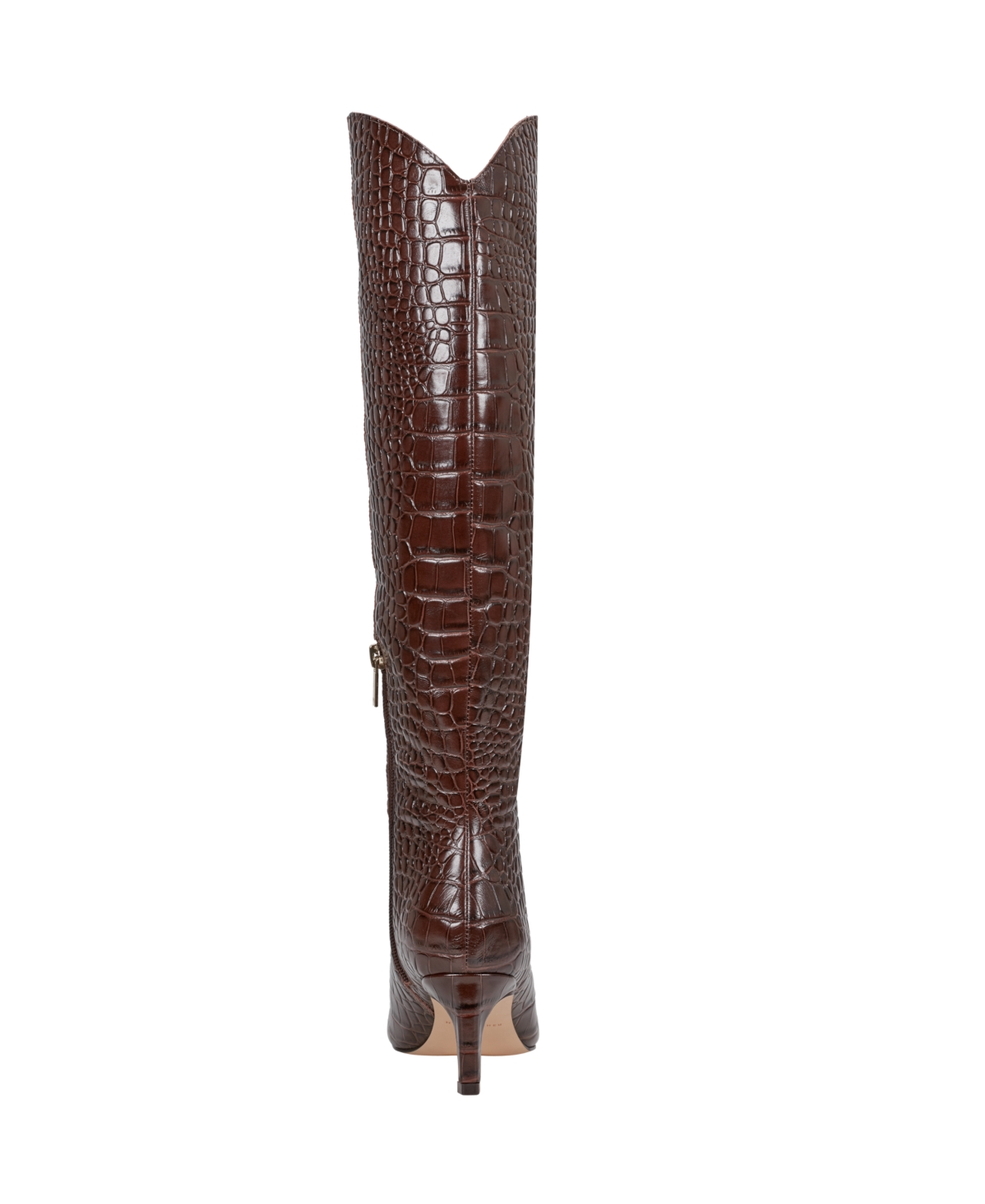 Marc Fisher Ltd Quinnie Croc Embossed Over The Knee Boot In Dark Brown Leather Croco