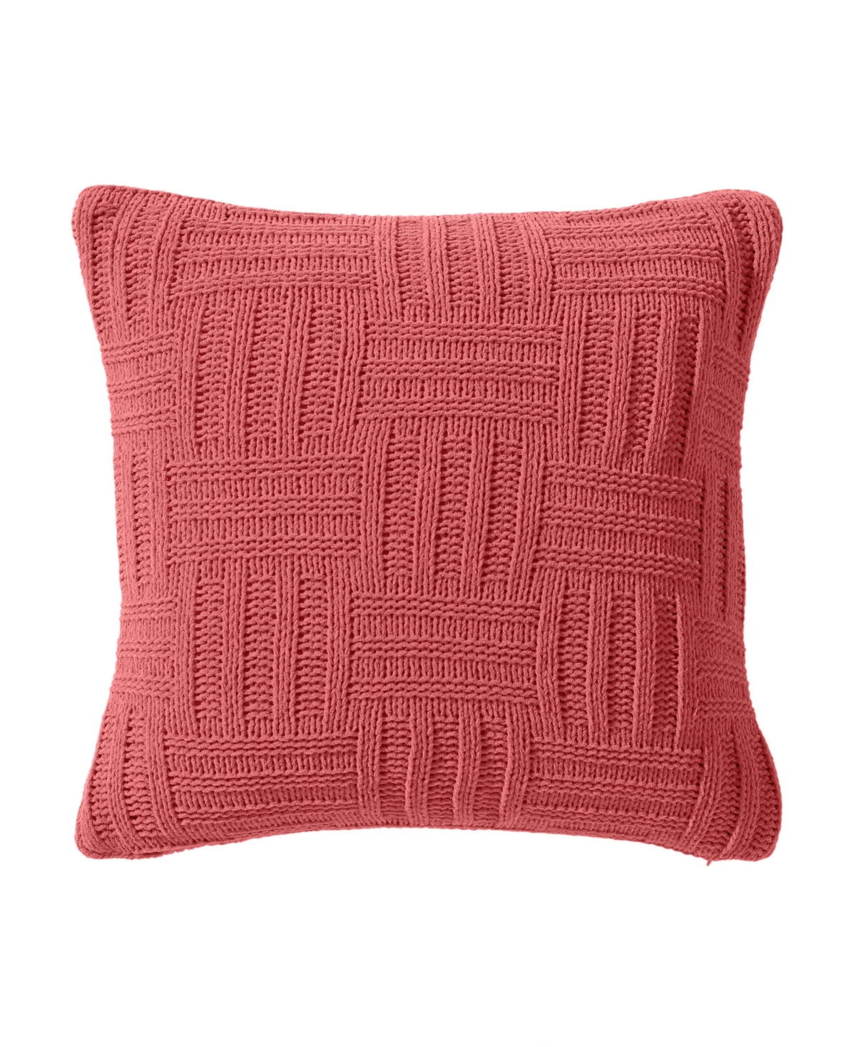 Tommy Bahama Home Chain Basket Knit Decorative Pillow, 20" X 20" In Rose Coral