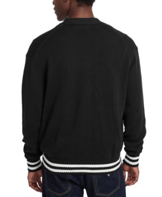 Men's Embossed Logo Cardigan Sweater