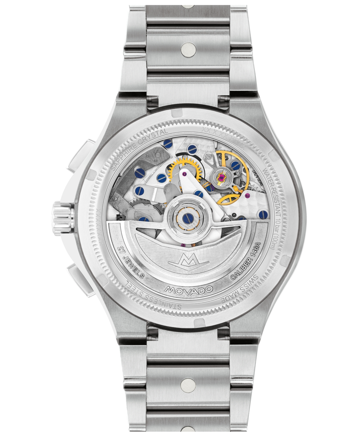 Movado Men's Alta S.e. Swiss Automatic-chronograph Stainless Steel Watch, 43mm In Silver-tone