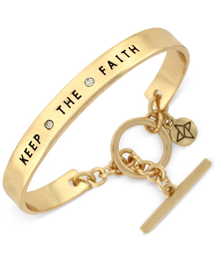 BCBGeneration Gold Tone Keep the Faith Bangle Bracelet Macy s