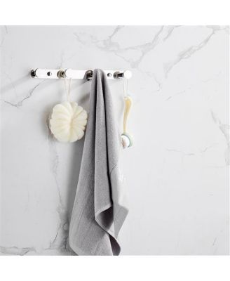 Heavy-Duty 304 Stainless Steel Towel Rack – 4 Hooks for Bathroom Accessories, Robes, and Coats