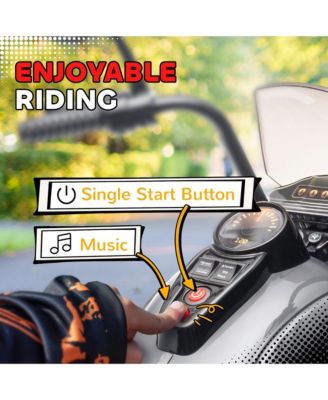 6V 3 Wheel Electric Motorcycle for Kids w/ Headlights, Music,