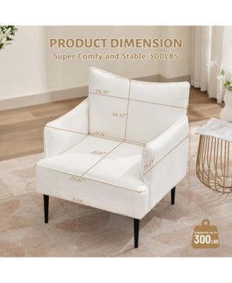 Modern Accent Chair, Corduroy Chair for Living Room, Comfortable Armchair for Bedroom, Reading, Waiting Rooms, and Office Study