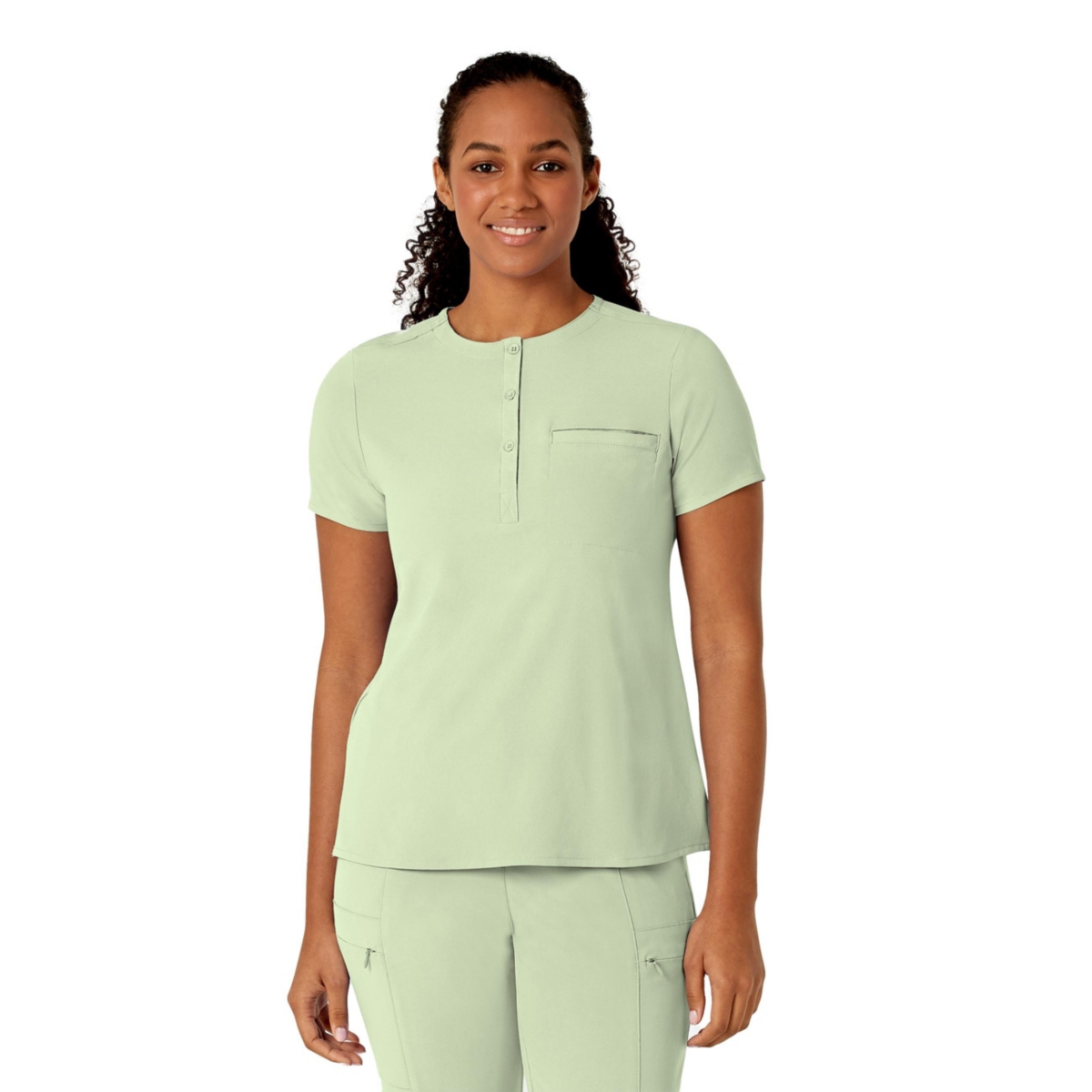 Wink Women's Renew Mandarin Collar Tuck-In Scrub Top