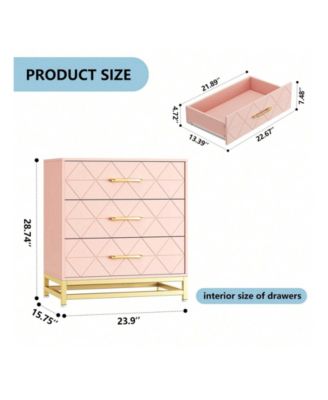 3-Pc Wood Dresser with Storage Drawers – Modern Bedroom Chest