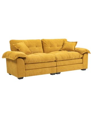 1 Count Chenille fabric Loveseat & Recliner with Pillows