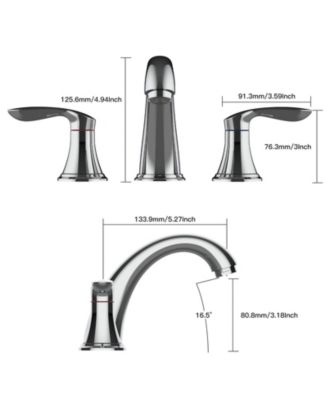 Bathroom Sink Faucet,Widespread Chrome Bathroom Faucet 3 Hole