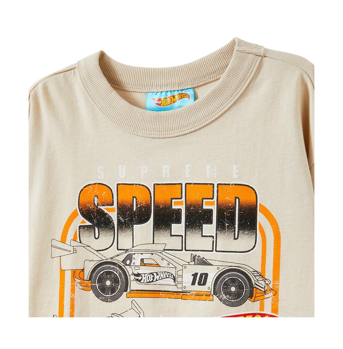 Cotton On Boys Little/Big License Long Sleeve Tee -hot wheels speed