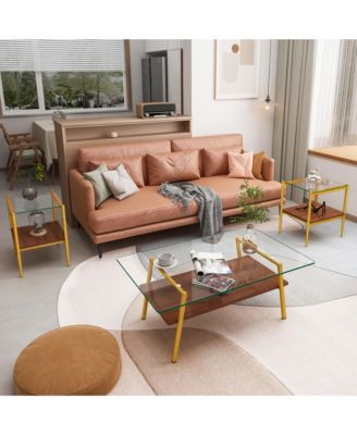 Glass Coffee & End Table Set (3-Piece)