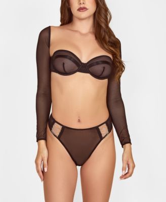 Hauty - Women's 2 Piece Bolero Underwire Bra Lingerie Set with Chain Panty Detail