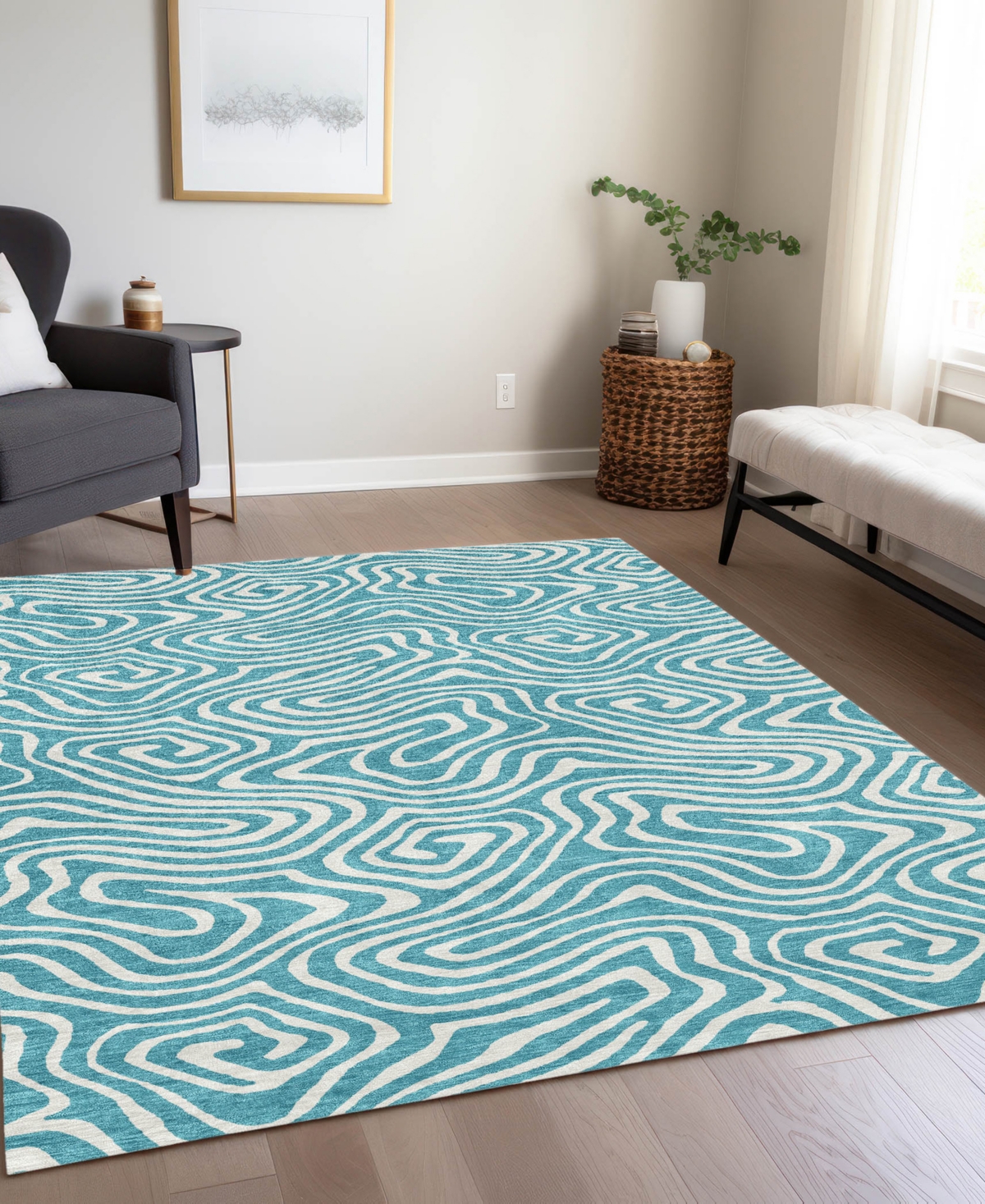 Addison Chantille Machine Washable Acn1020 9'x12' Area Rug In Teal