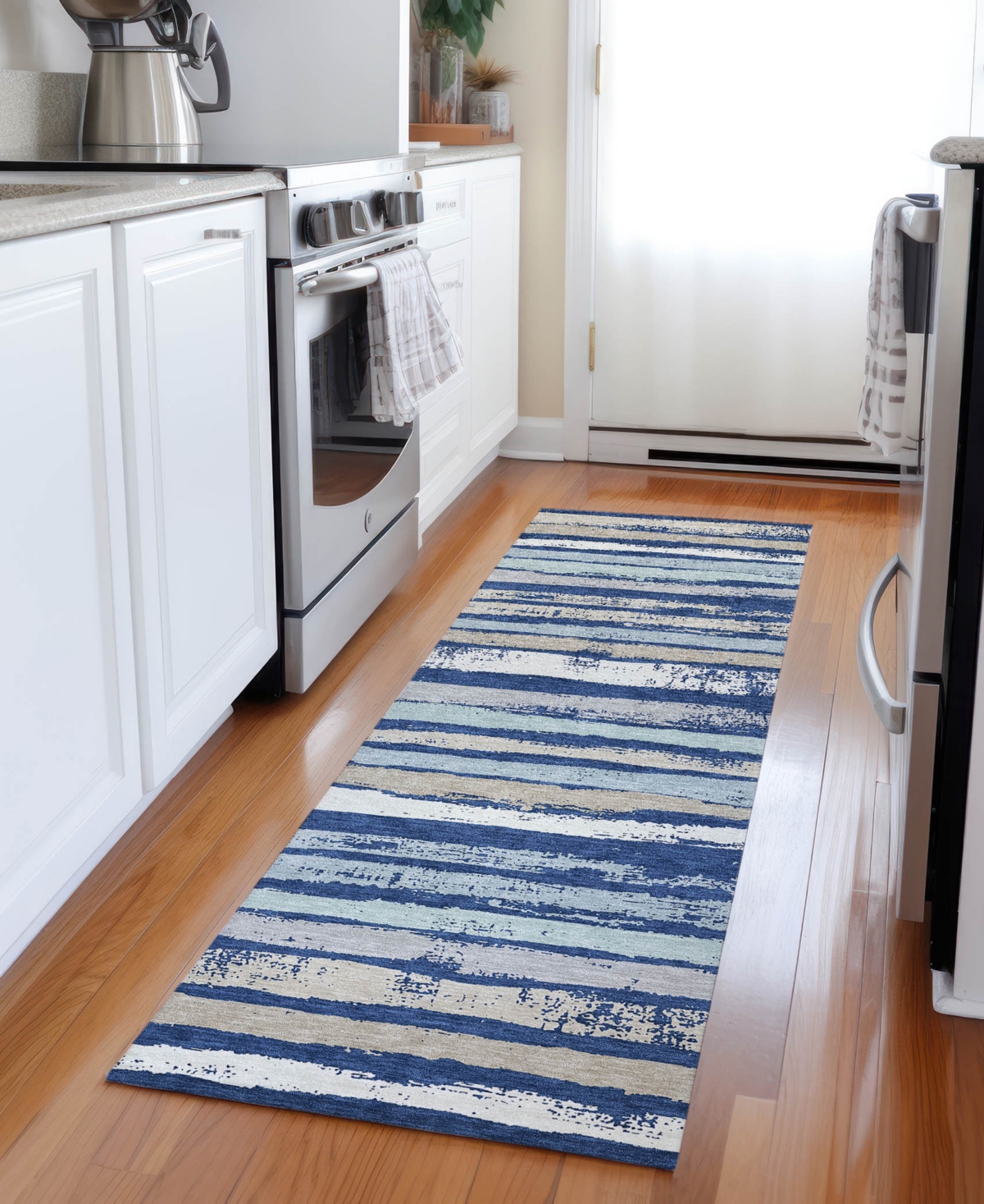 Addison Chantille Machine Washable Acn1019 2'3''x7'6'' Runner Area Rug In Navy