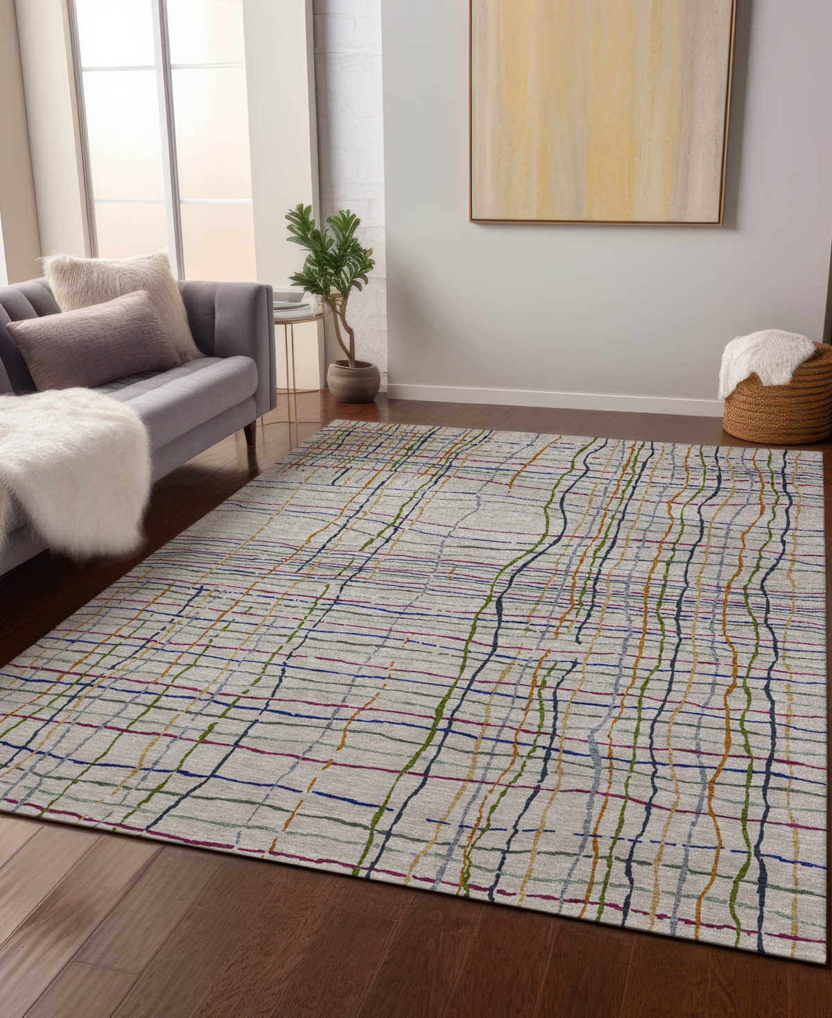 Addison Chantille Machine Washable Acn998 9'x12' Area Rug In Beige