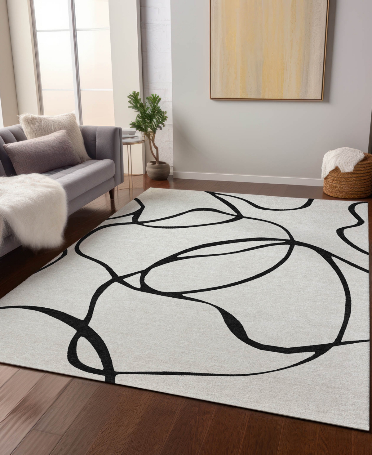 Addison Chantille Machine Washable Acn999 8'x10' Area Rug In White
