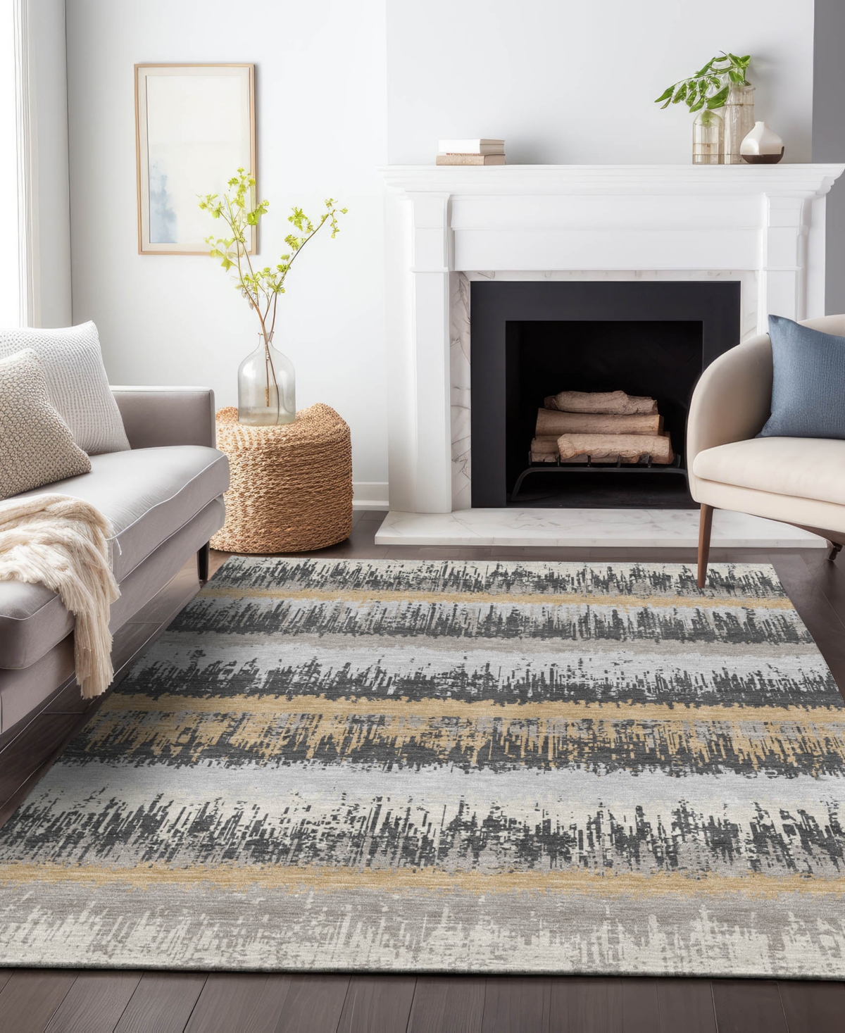 Addison Chantille Machine Washable Acn1013 8'x10' Area Rug In Gray