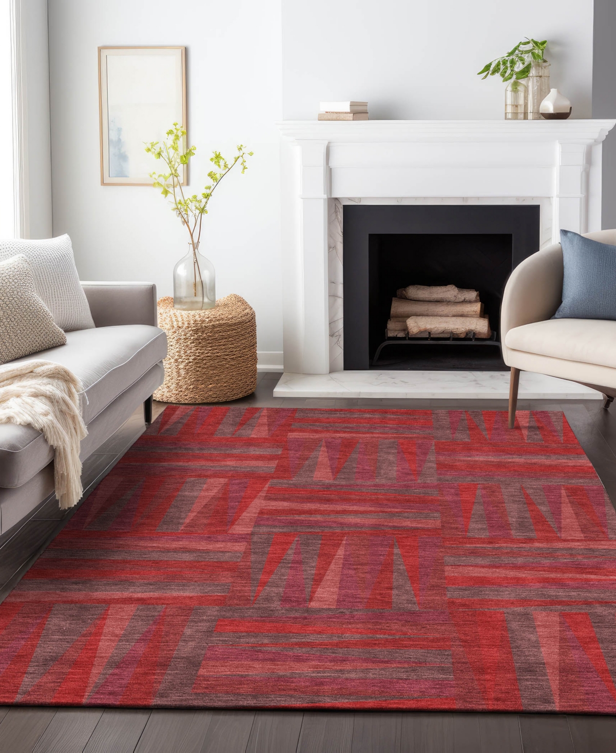 Addison Chantille Machine Washable Acn1012 8'x10' Area Rug In Red