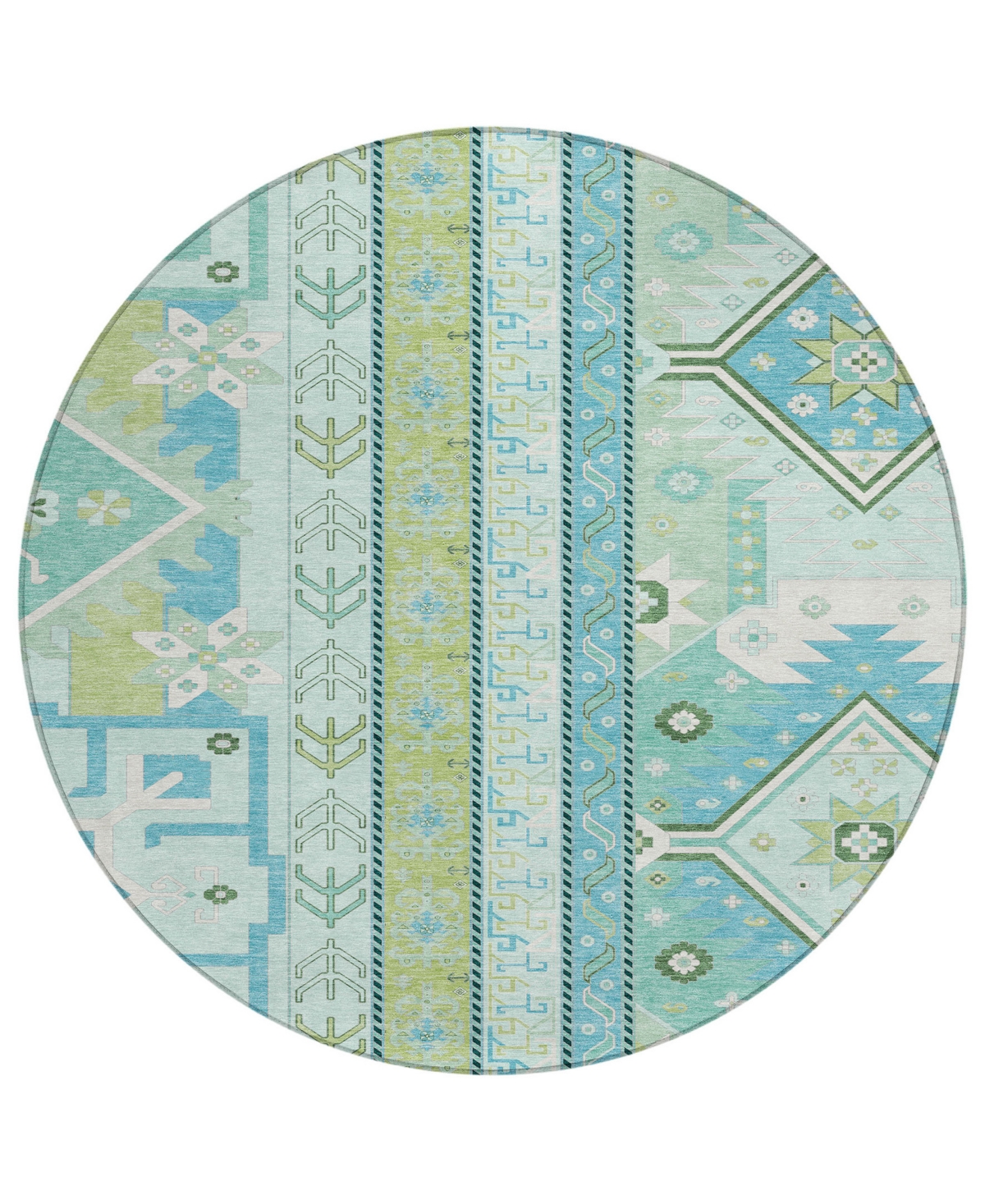 Addison Chantille Machine Washable Acn1015 8'x8' Round Area Rug In Mint