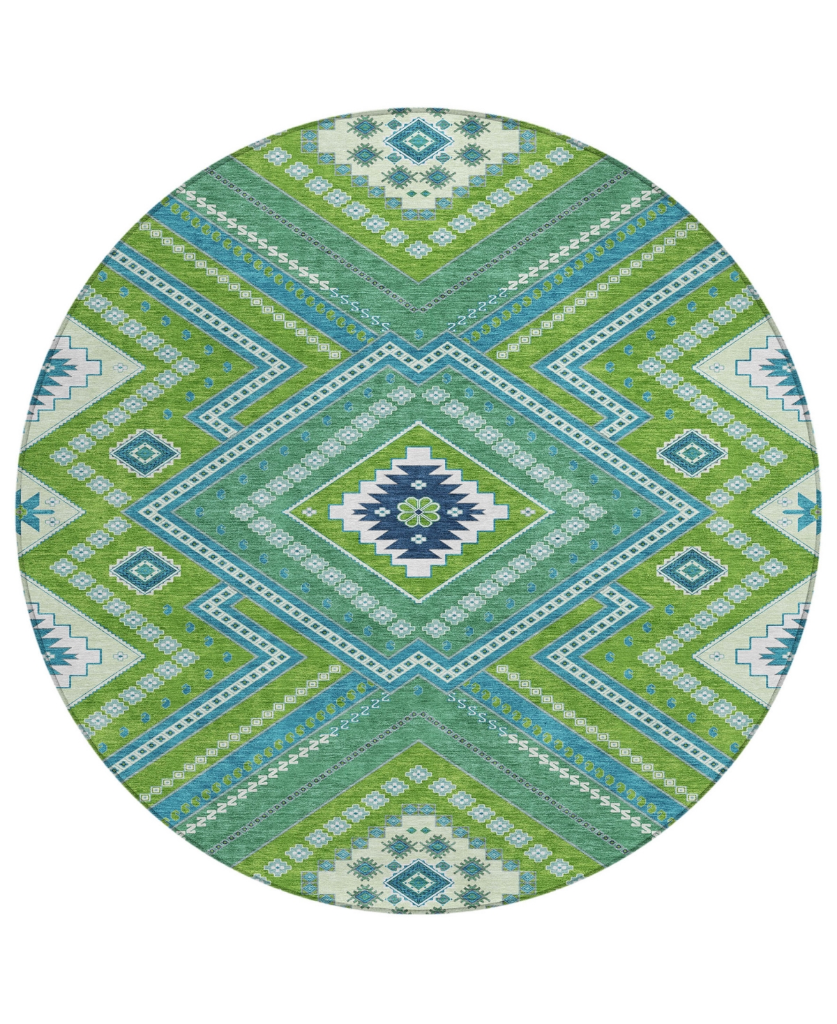 Addison Chantille Machine Washable Acn1010 8'x8' Round Area Rug In Lime