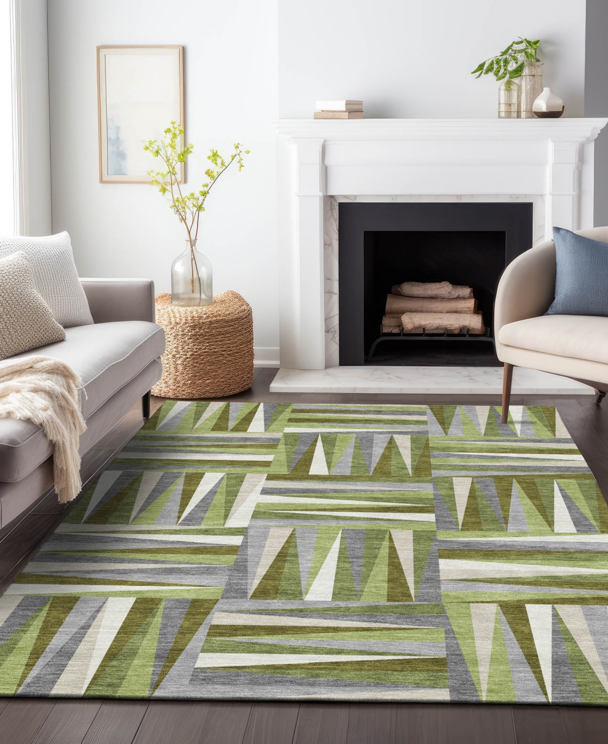 Addison Chantille Machine Washable Acn1012 2'6"x3'10" Area Rug In Green
