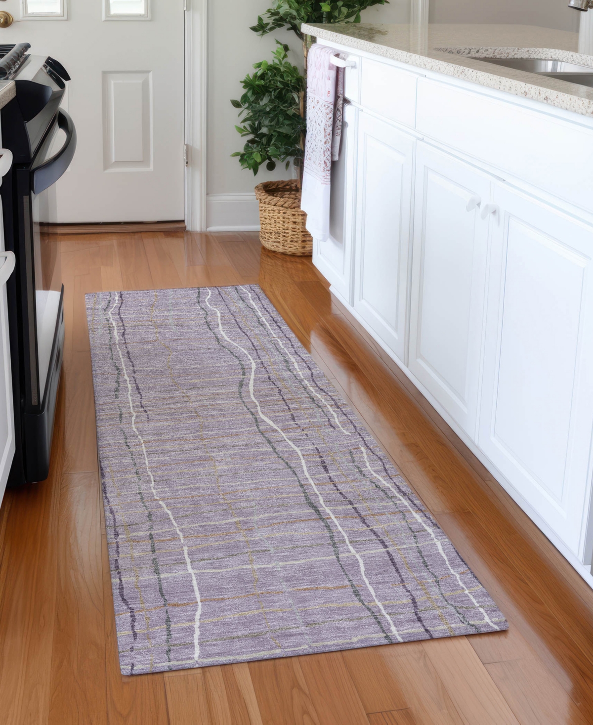 Addison Chantille Machine Washable Acn998 2'3"x7'6" Runner Area Rug In Lavender