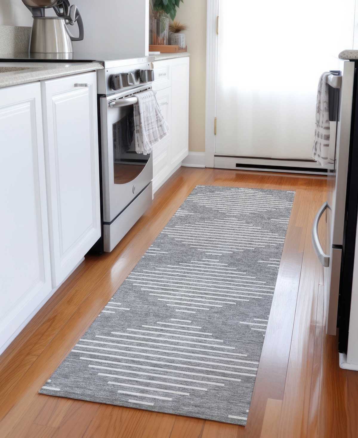 Addison Chantille Machine Washable Acn1016 2'3"x7'6" Runner Area Rug In Gray