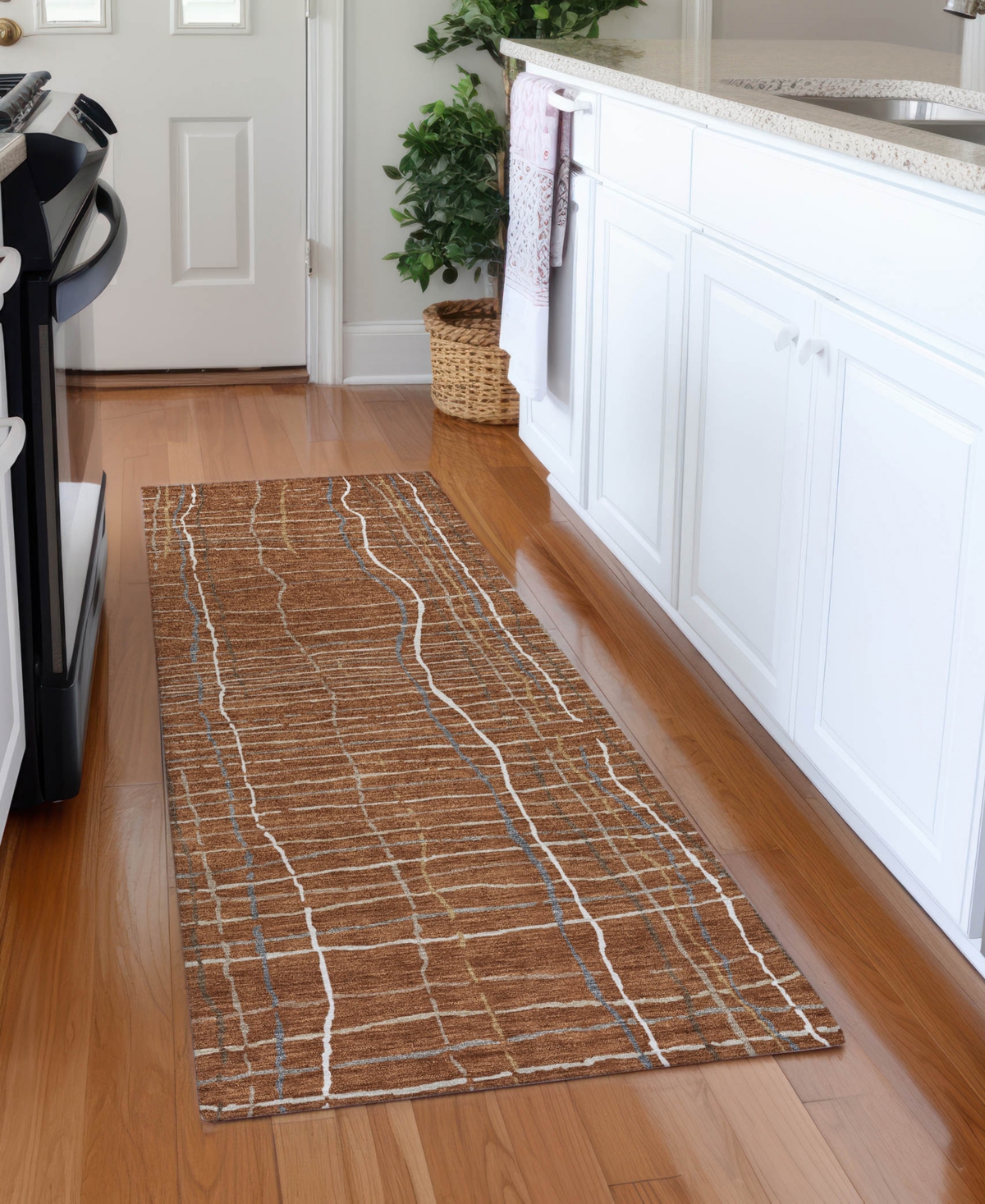 Addison Chantille Machine Washable Acn998 2'3"x7'6" Runner Area Rug In Paprika