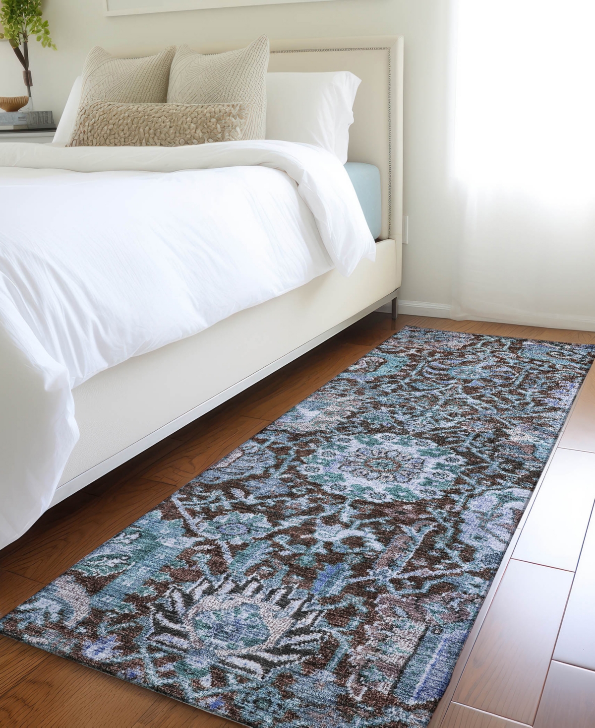 Addison Chantille Machine Washable Acn1101 2'3"x7'6" Runner Area Rug In Chocolate