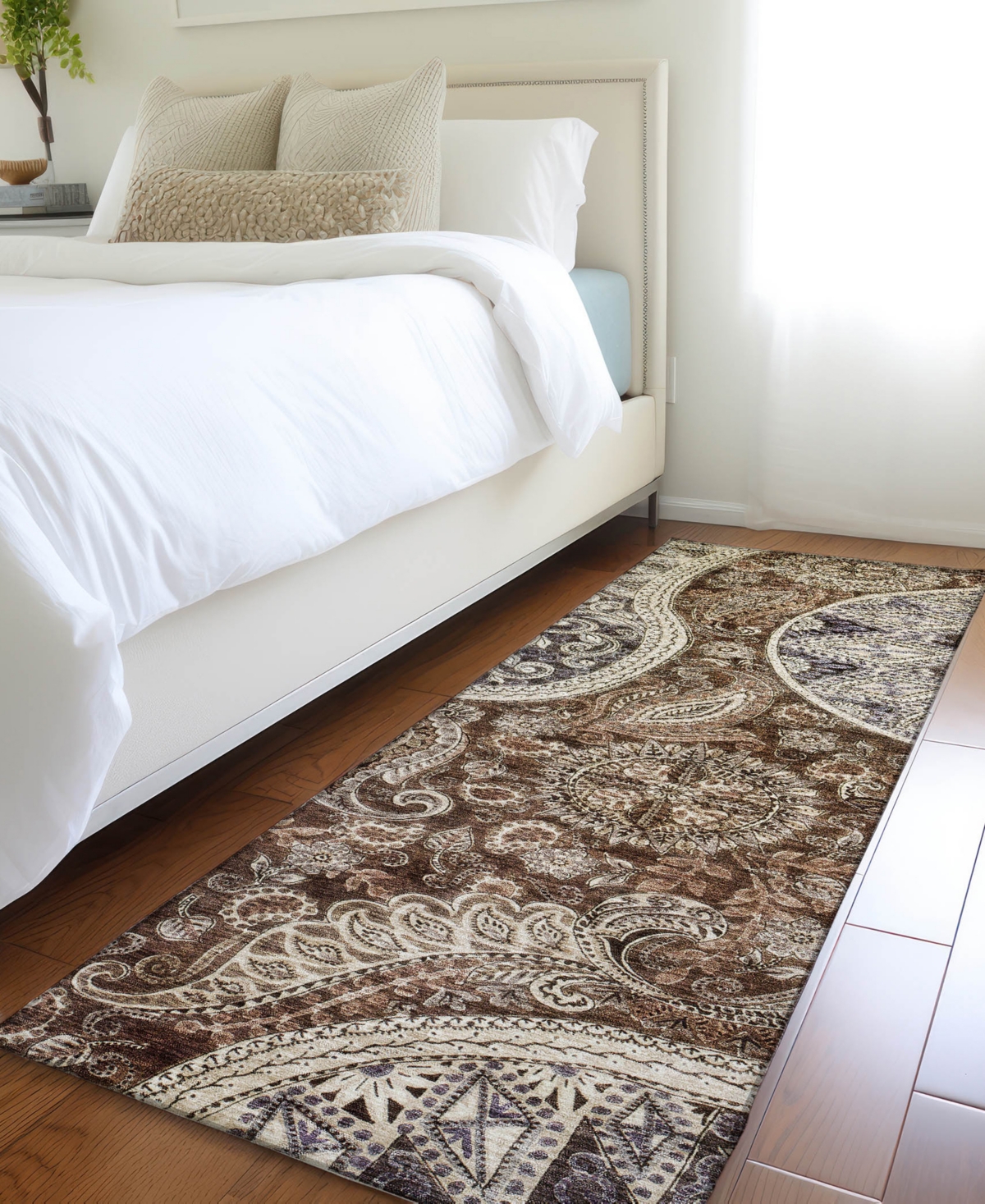 Addison Chantille Machine Washable Acn1078 2'3"x7'6" Runner Area Rug In Brown