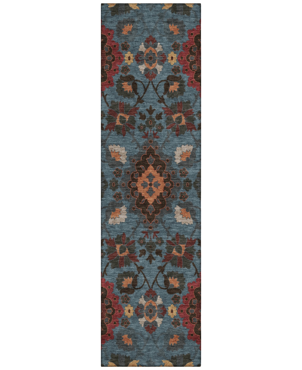 Addison Chantille Machine Washable Acn1002 2'3"x7'6" Runner Area Rug In Denim