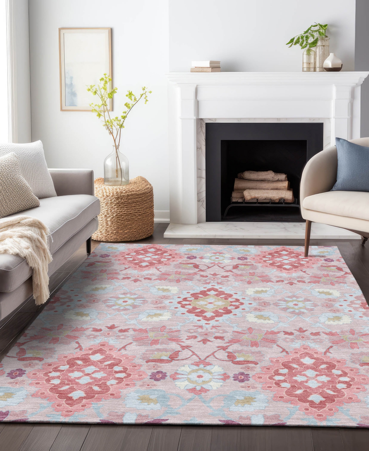 Addison Chantille Machine Washable Acn1002 8'x10' Area Rug In Rose