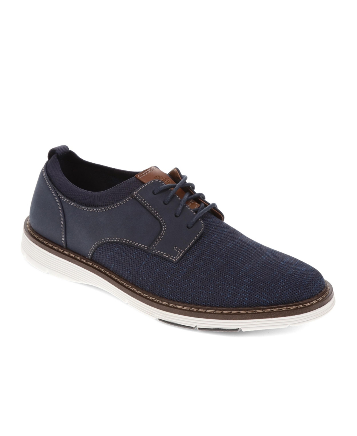 Dockers Mens Edgehill Knit And Synthetic Leather Dress Casual Lace Up Oxford Shoe In Navy