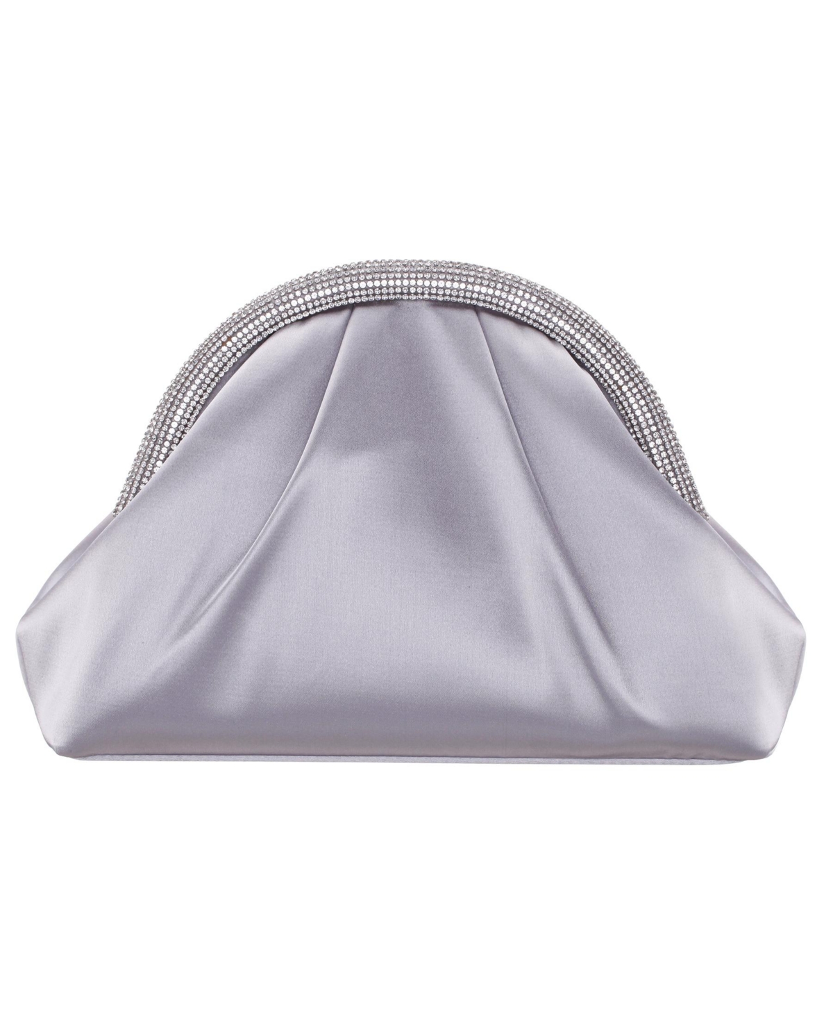 Nina Crystal Trim Frame Magnetic Clutch In Silver
