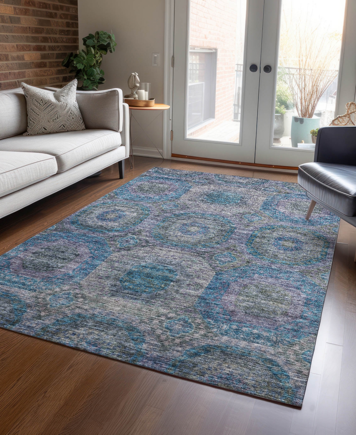 Addison Chantille Machine Washable Acn1221 8'x10' Area Rug In Blue