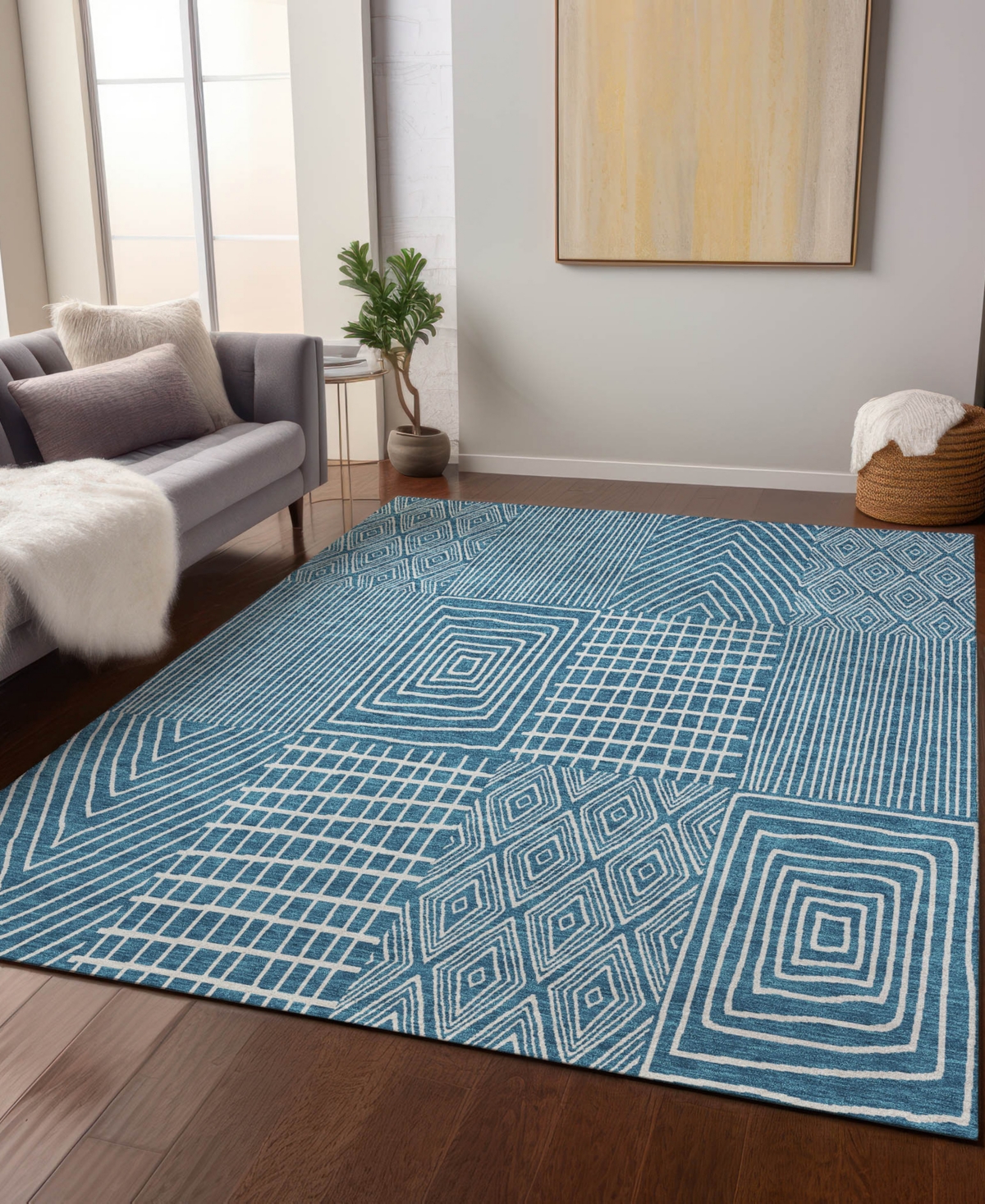 Addison Chantille Machine Washable Acn990 9'x12' Area Rug In Teal