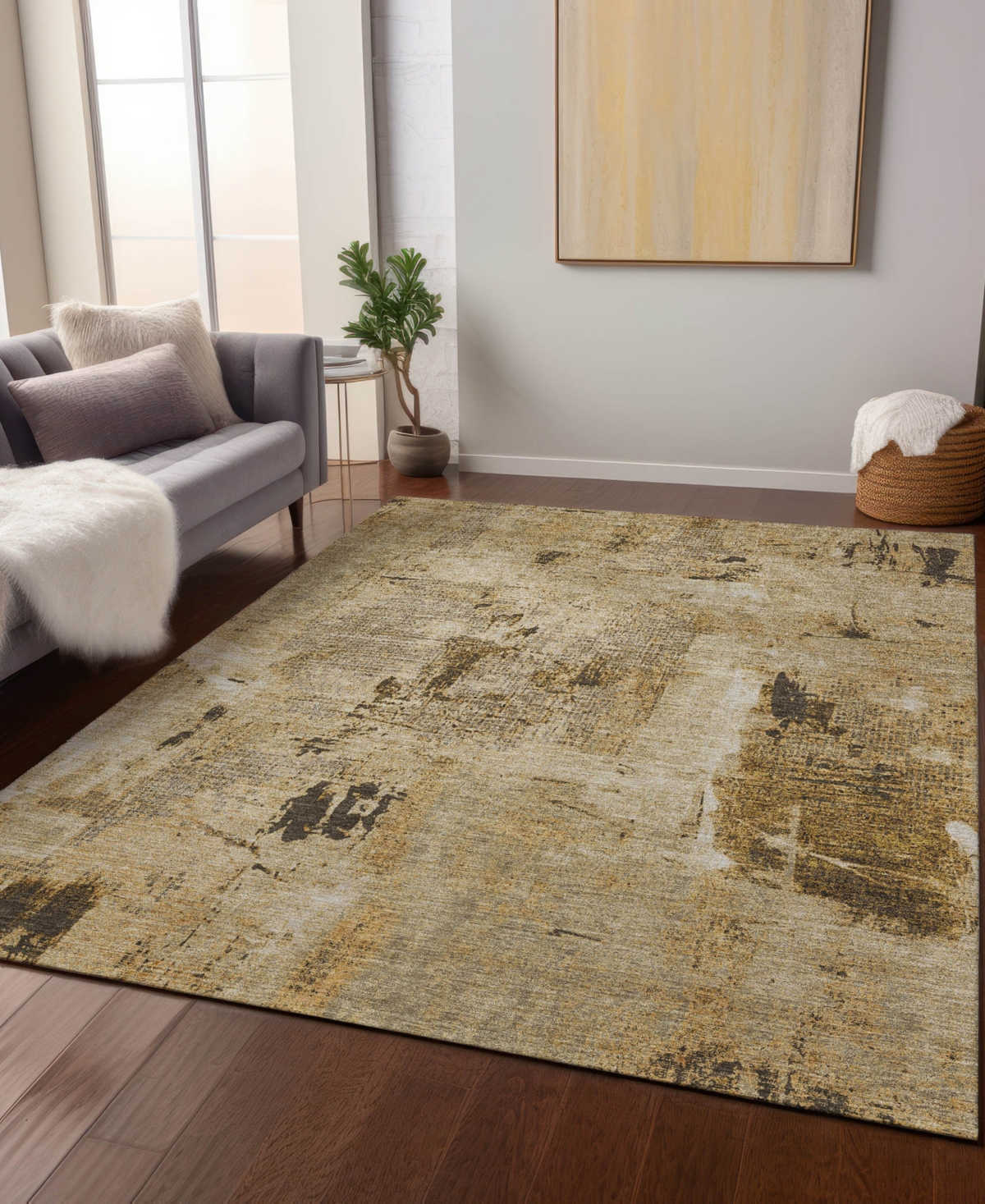 Addison Chantille Machine Washable Acn989 8'x10' Area Rug In Beige
