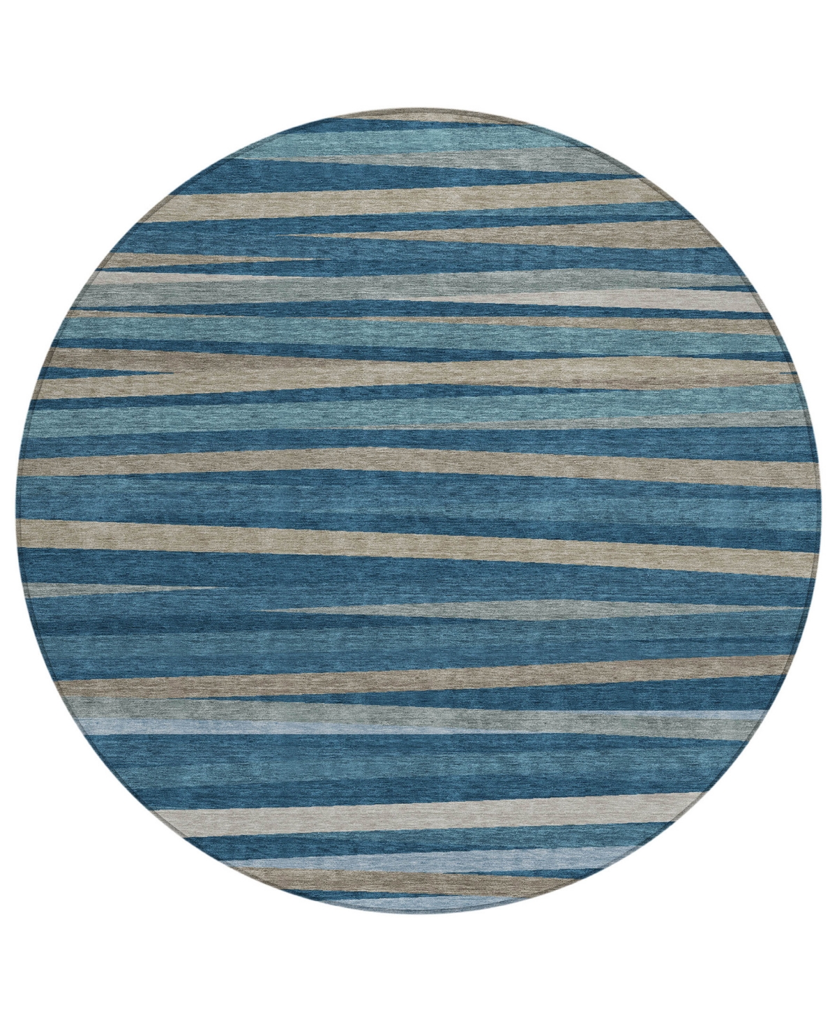 Addison Chantille Machine Washable Acn997 8'x8' Round Area Rug In Denim