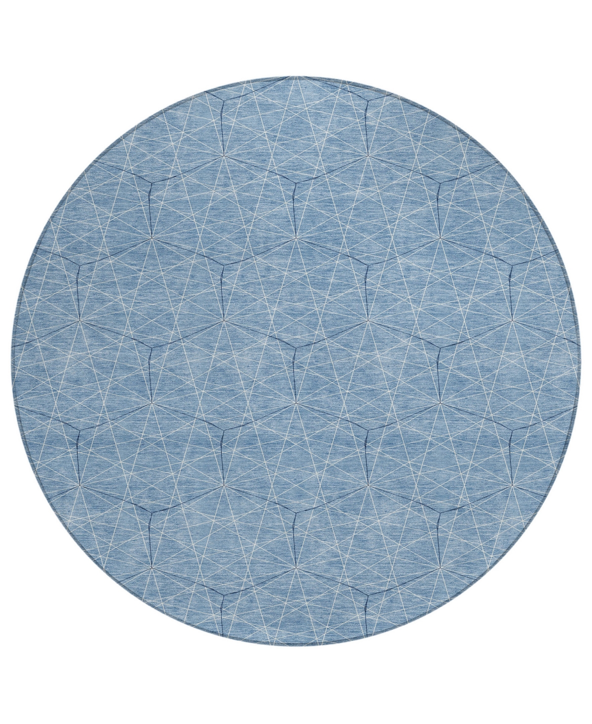 Shop Addison Chantille Machine Washable Acn987 8'x8' Round Area Rug In Denim