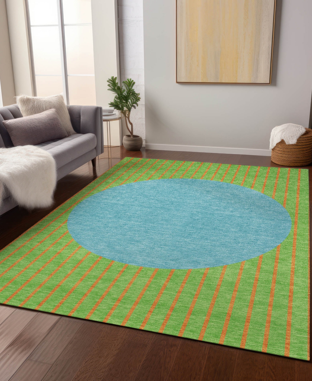 Shop Addison Chantille Machine Washable Acn994 5'x7'6" Area Rug In Lime