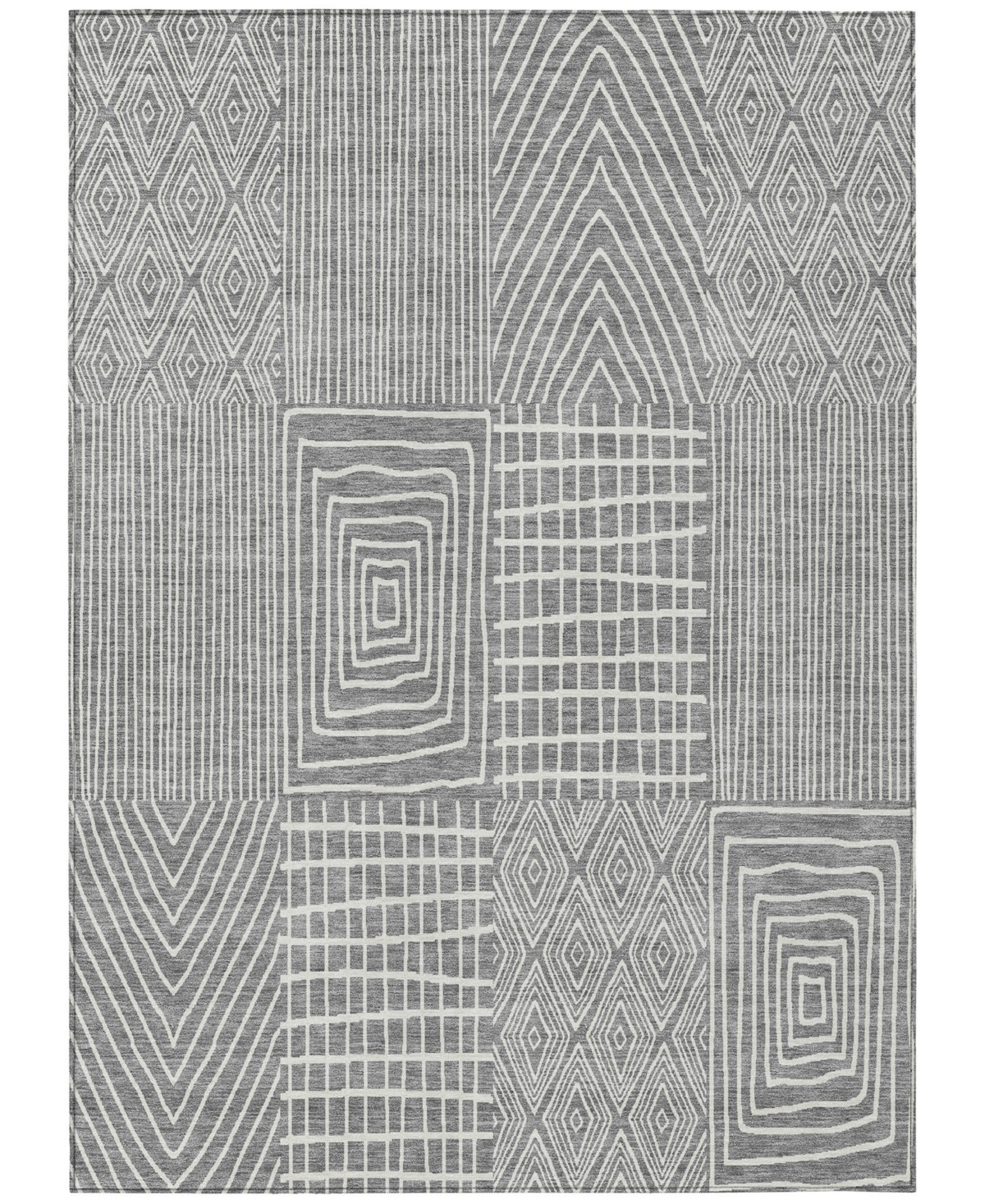 Addison Chantille Machine Washable Acn990 5'x7'6" Area Rug In Gray