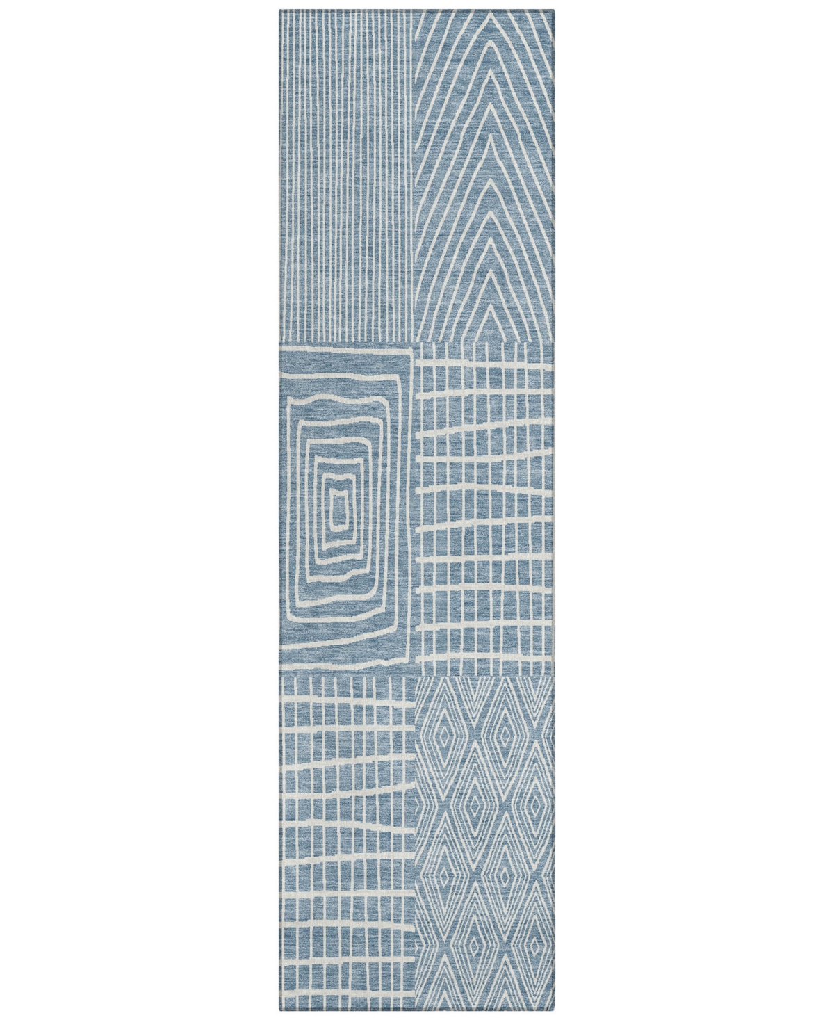 Addison Chantille Machine Washable Acn990 2'3"x7'6" Runner Area Rug In Denim