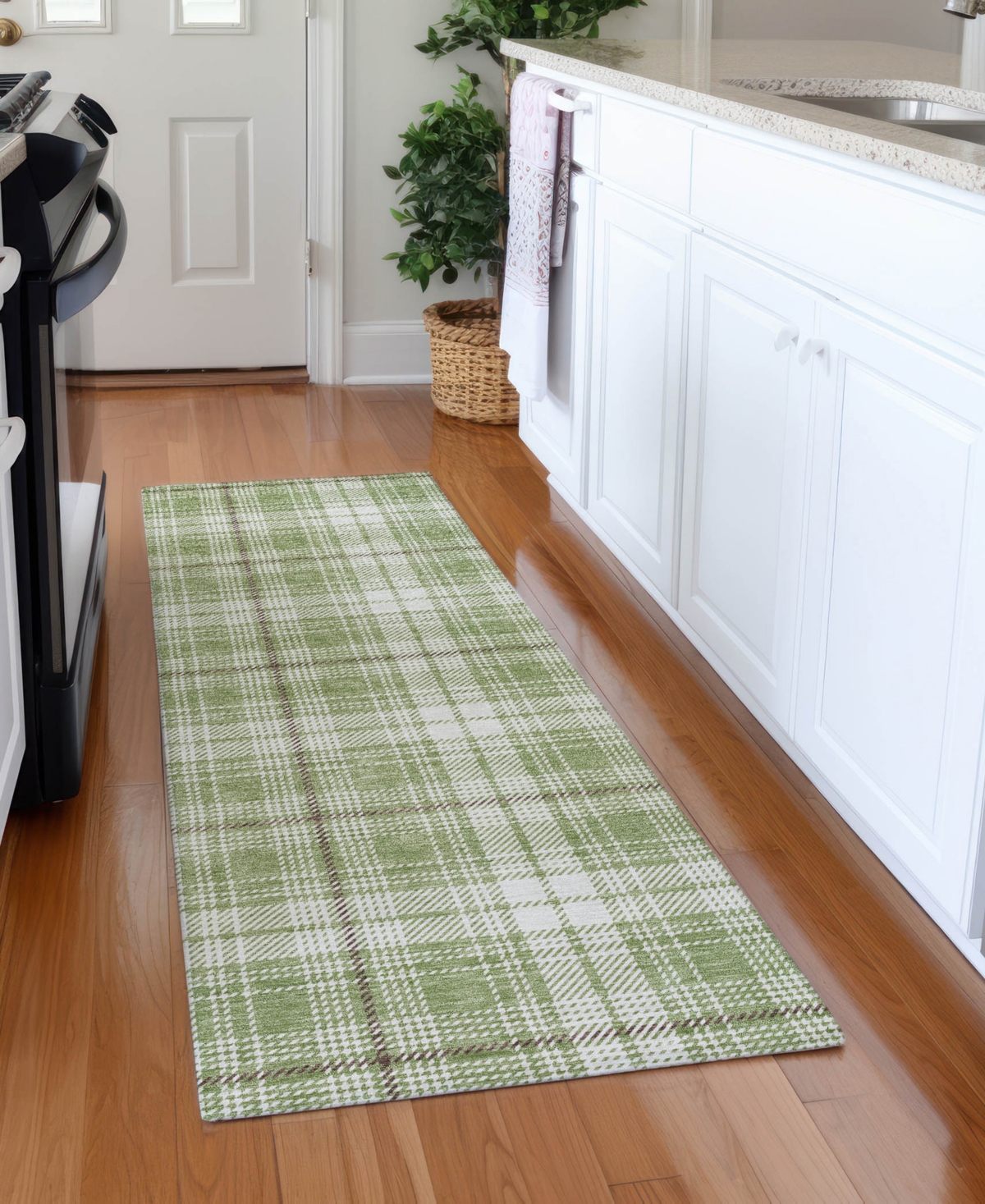 Addison Chantille Machine Washable Acn993 2'3"x7'6" Runner Area Rug In Grass