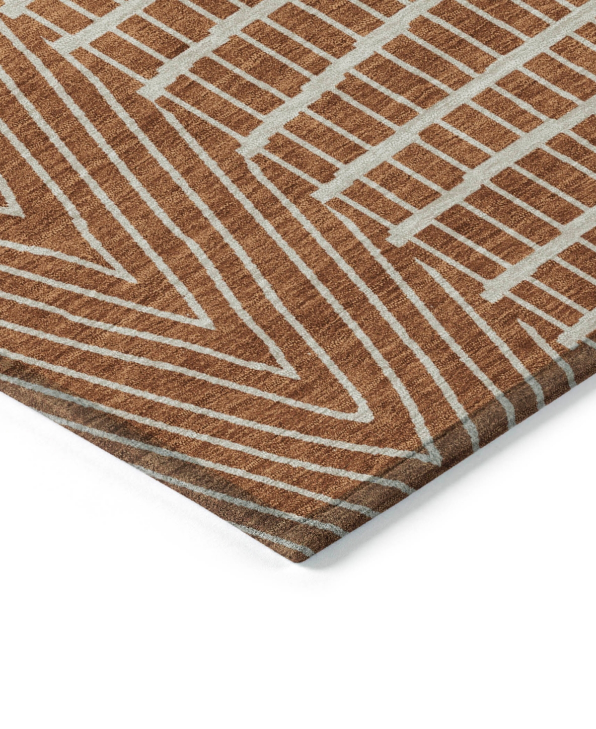 Addison Chantille Machine Washable Acn990 2'3"x7'6" Runner Area Rug In Paprika